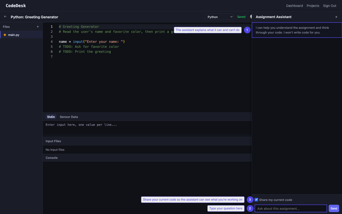 Open the AI assistant