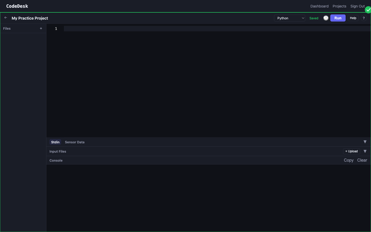 Open the project editor