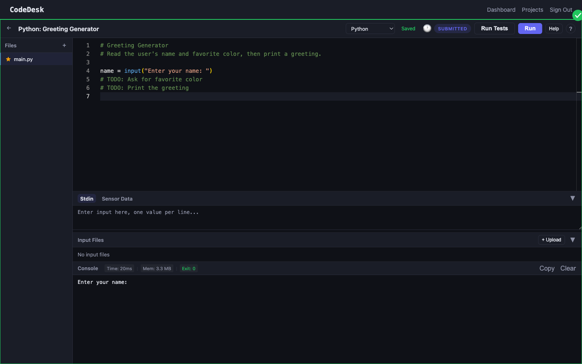 Submission confirmed